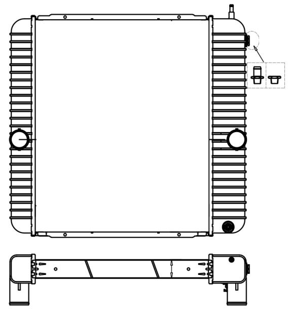 INTERNATIONAL / FORD RADIATOR: 2004-2007 FORD F650, F750: 2002-2007 T'L 3000, 3600, 3800, 4100-460