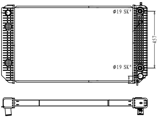 GMC  RADIATOR:2007-2009 TOPKICK, 6000, 7000, 8000 WITH 8.1L GAS, 6.6L, 7.2L, 7.8L DIESEL ENGINE